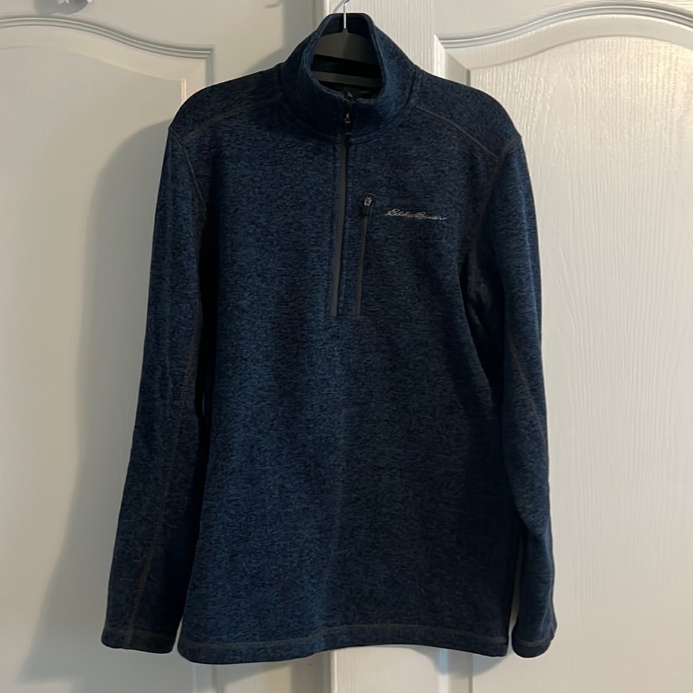 Eddie Bauer men’s small 3/4 zip sweater; navy heather